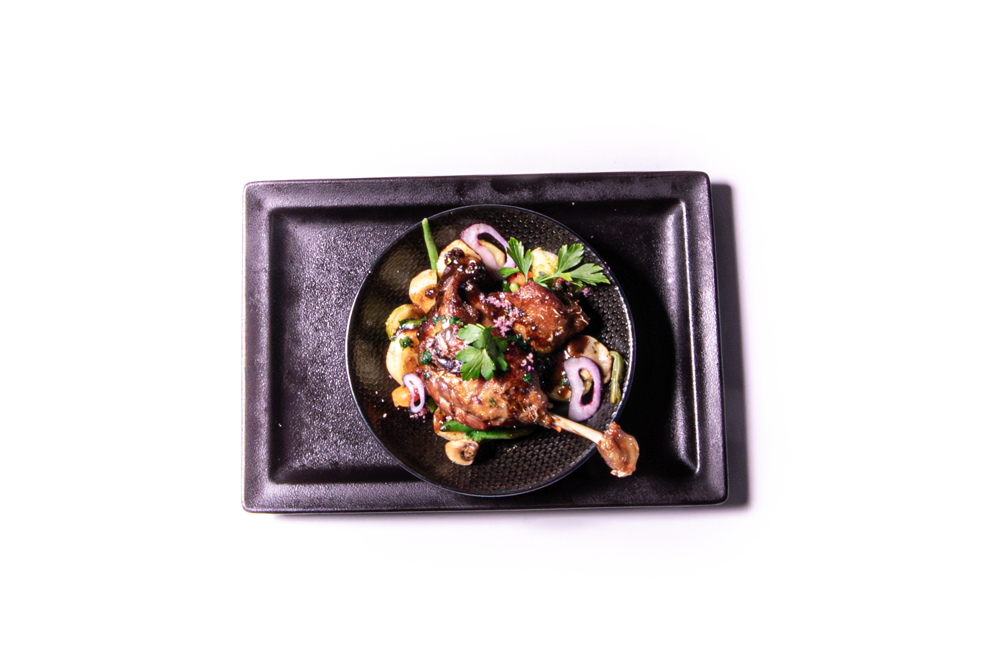 Cuisse de canard confite - Restaurant Le Styvel Assiette de Cuisse de canard confite